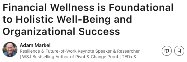 Financial Wellness important to organizational success